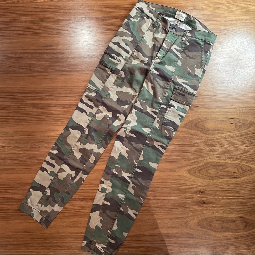 J. Crew camo cargo straight pants